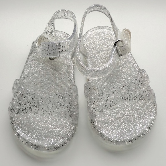 Old Navy Baby Glitter Sandals with Velcro Strap 0-3 months NWOT - Picture 3 of 6